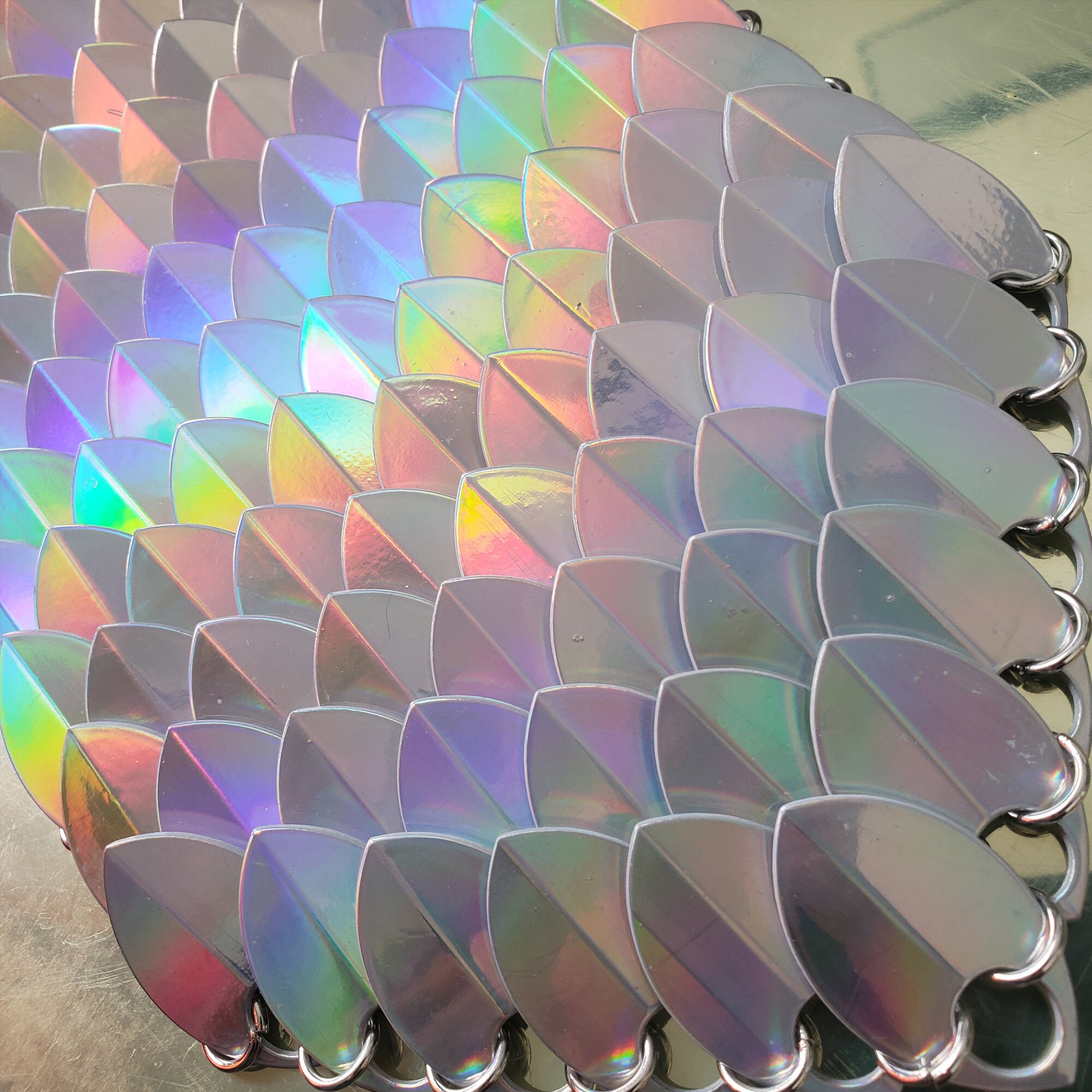 100 Large Rainbow Holographic Alloy Dragon Scales Scalemail Bulk