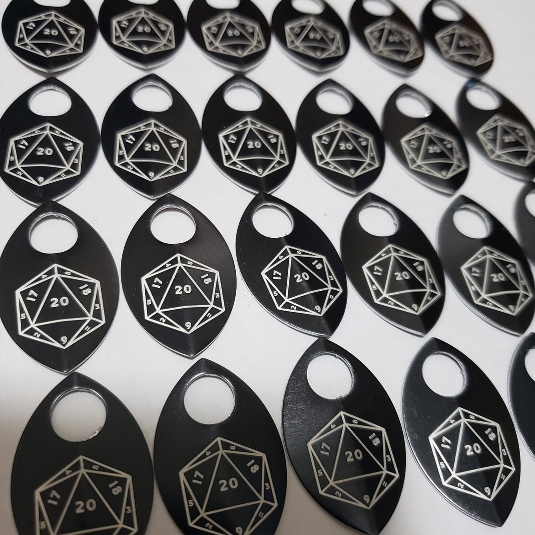 Laser Engrave D20 Dice Anodized Aluminum Large Scales Scalemail Bulk
