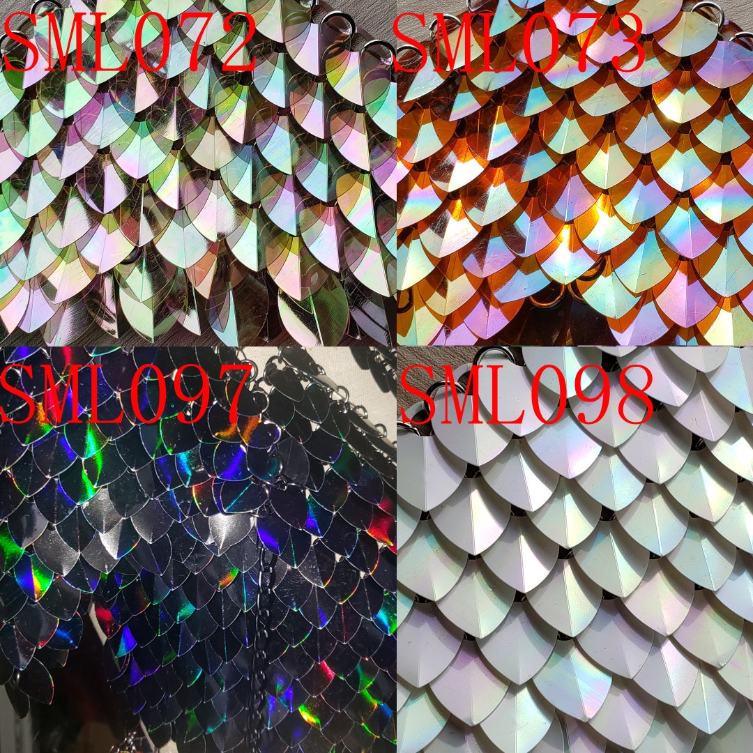 1000pcs Large Thin Plastic Iridescent Holographic Scalemail Scales Bulk