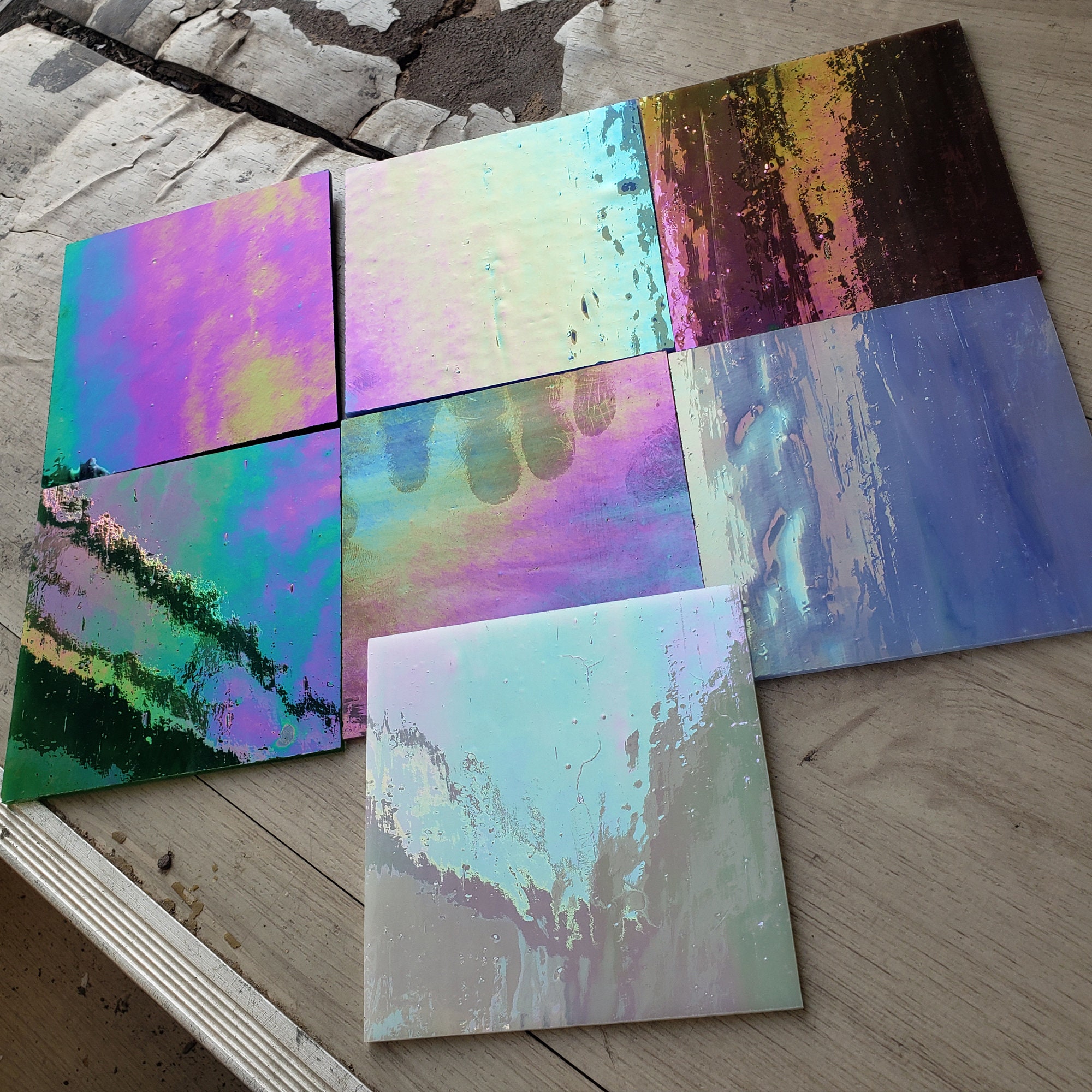 Iridescent Stained Glass Sheets 4x4premium 