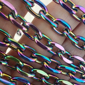 Amager, Rainbow Stainless Steel Cable Chain Bracelet