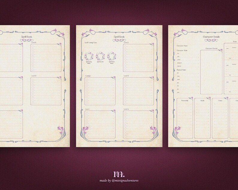 Dnd 5e Character Journal Printable | RPG Sheets and Fantasy TTRPG PDF ...