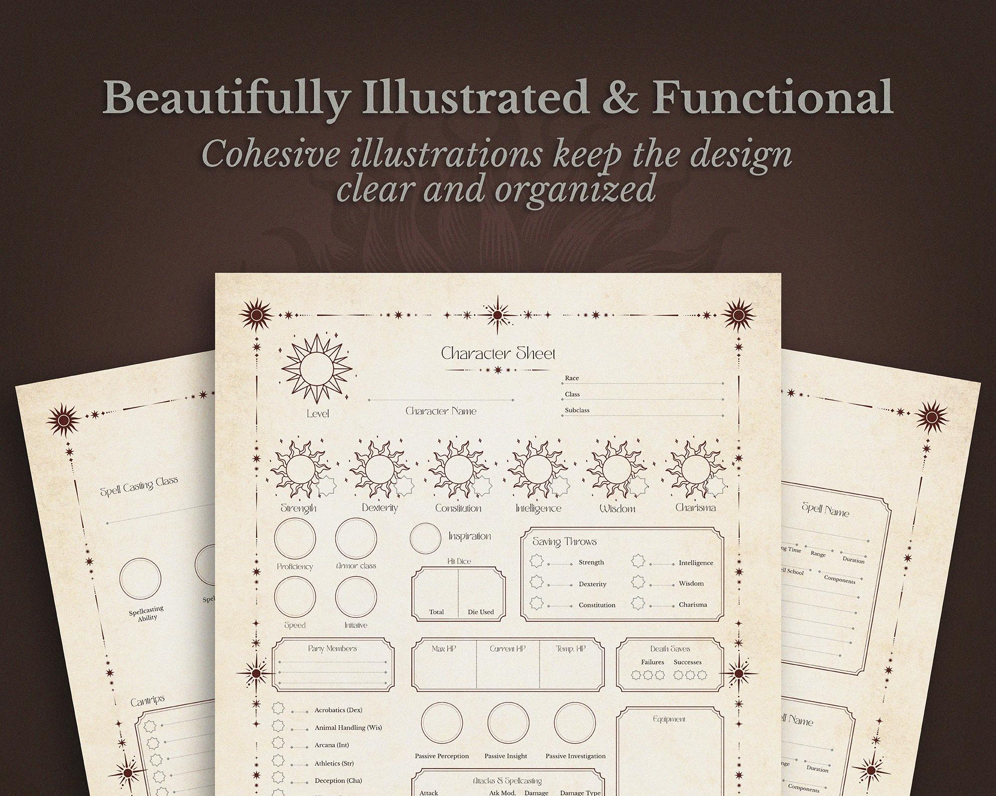 Dnd 5e Character Journal Printable | RPG Sheets Fantasy TTRPG PDF ...