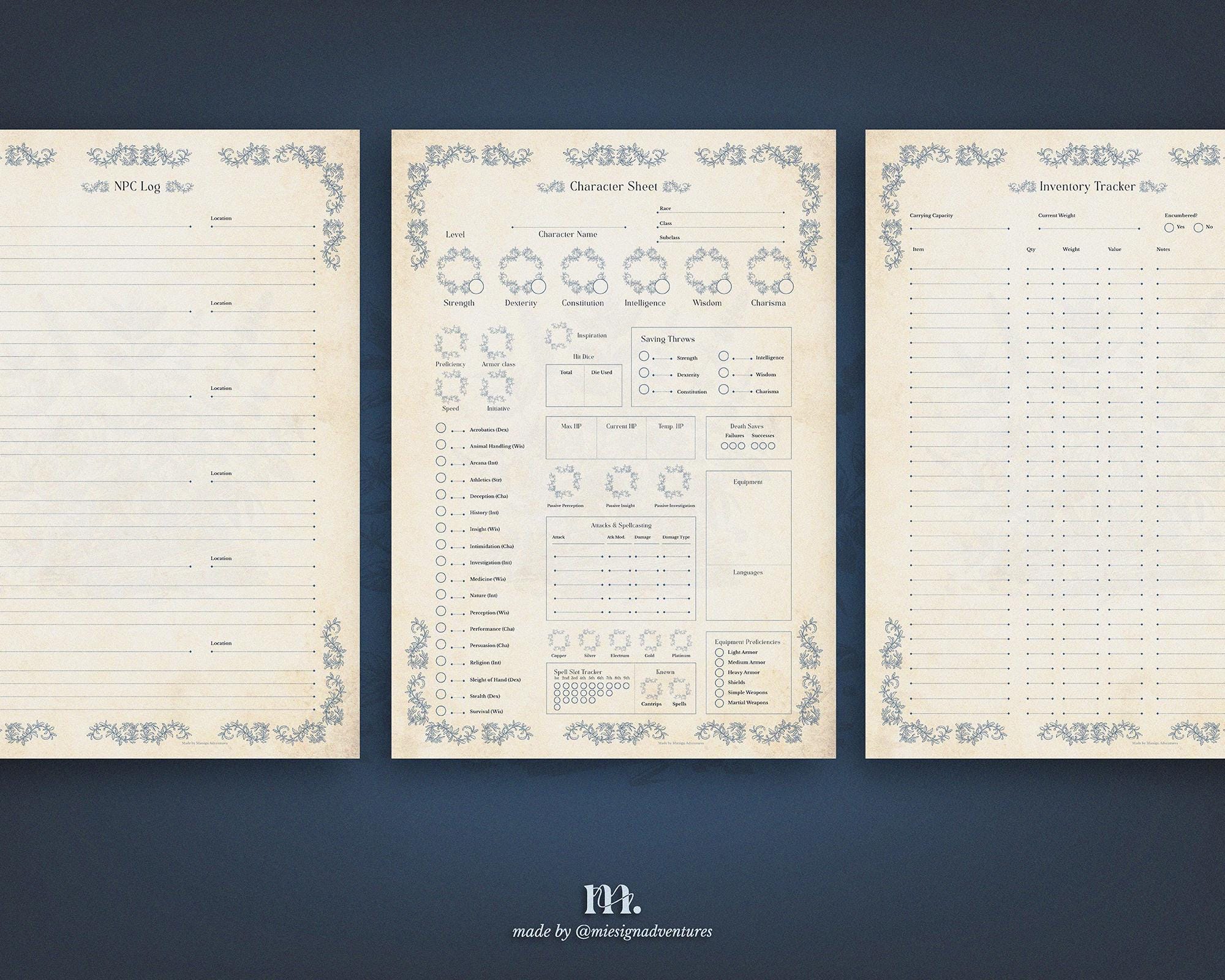 Dnd 5e Character Sheet Journal Printable | Herbarium Wolfsbane Edition ...