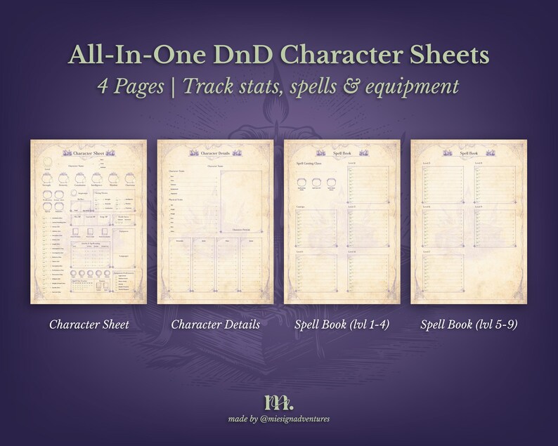 Dnd 5e Character Sheet Printable | Cauldron Cottage Witchwood Edition ...