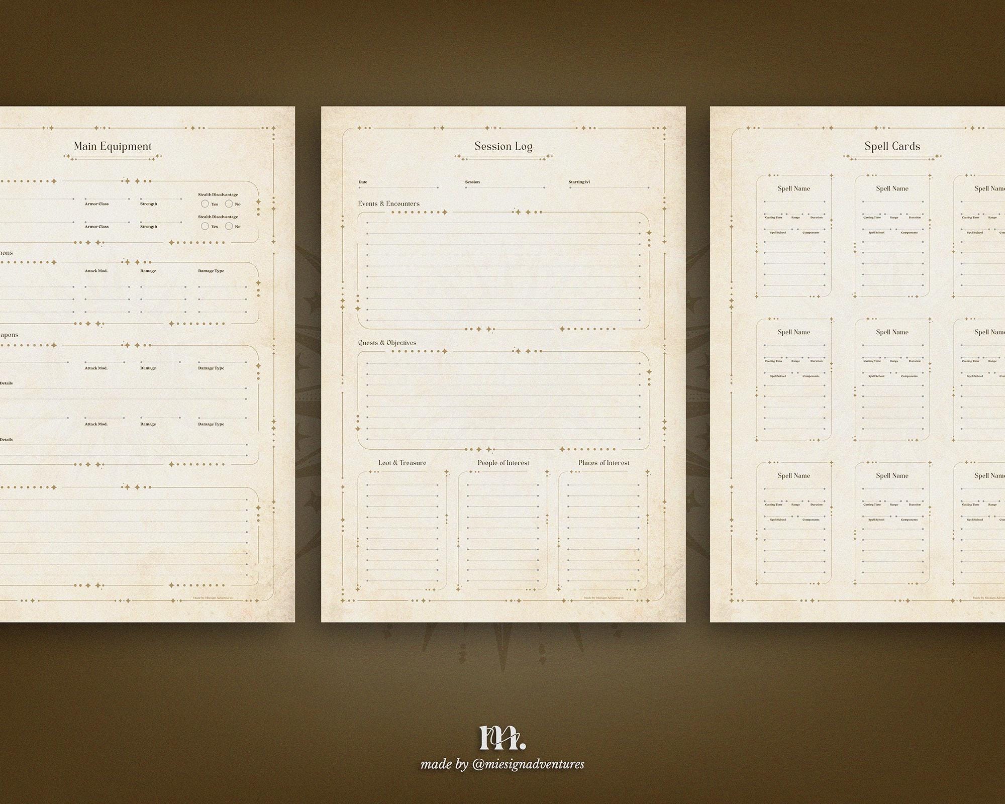 Dnd 5e Character Journal Printable | RPG Sheets and Fantasy TTRPG PDF ...