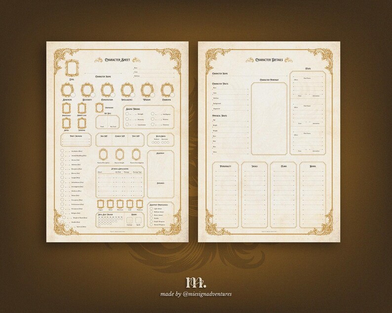 Dnd 5e Character Sheet Printable | Flame Phoenix Ember Edition ...