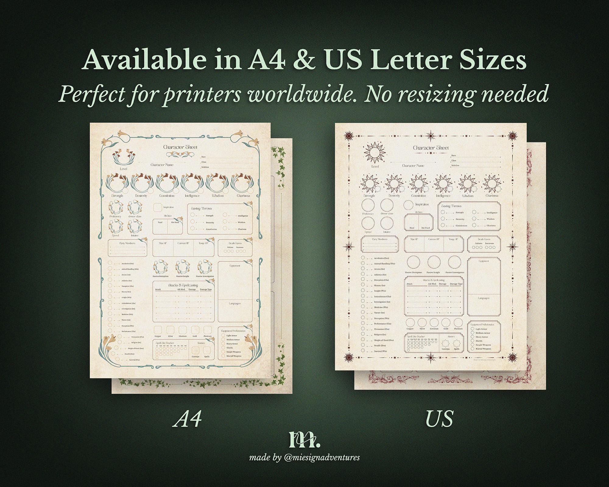 Dnd 5e Character Journal Printable Bundle | Enchanted Spring Complete ...