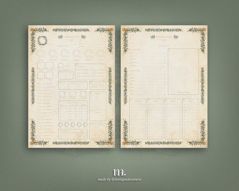 Dnd 5e Character Sheet Printable | Winter Feast Midnight Ember Edition ...