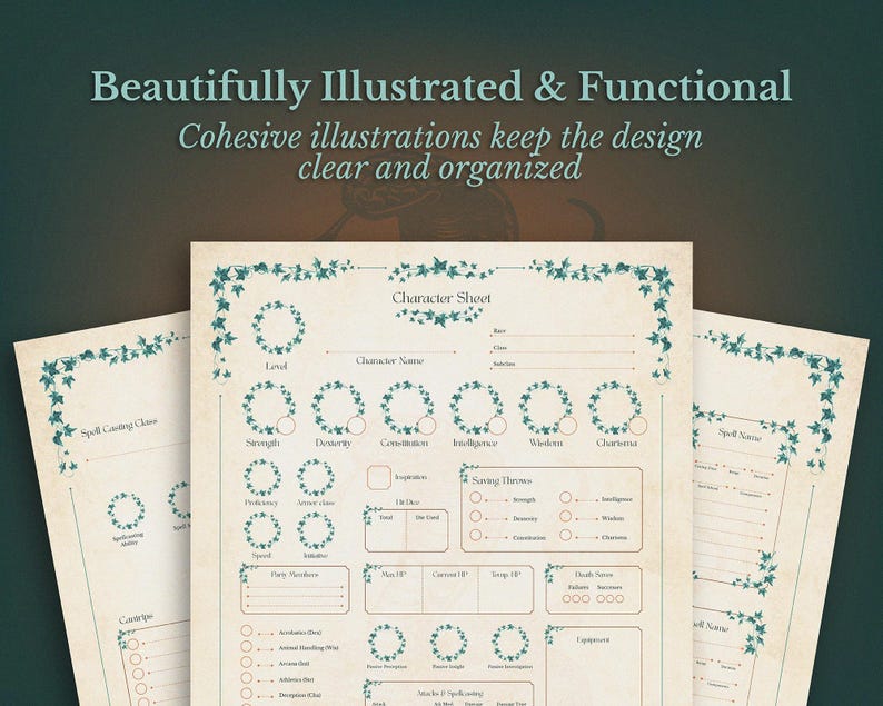 Dnd 5e Character Journal Printable | RPG Sheets Fantasy TTRPG PDF ...