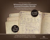 DnD 5e Character Journal Bundle | Printable RPG Sheet Fantasy TTRPG PDF | Whimsical DnD Character Sheet | Dungeons and Dragons | Dnd Gifts