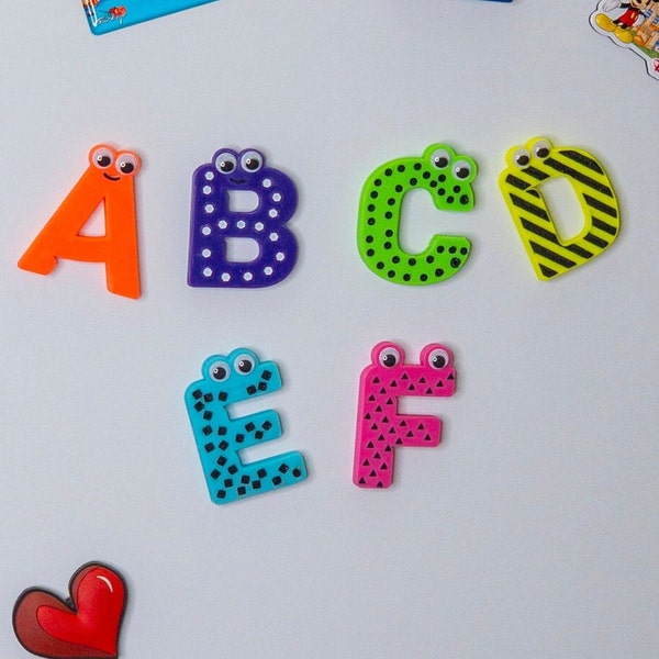 Lettres magnétiques | Frigde Magnet Alphabet | Alphabet pour enfants | Lettres magnétiques personnalisées pour réfrigérateur | Lettres magnétiques pour enfants | Imprimé en 3D