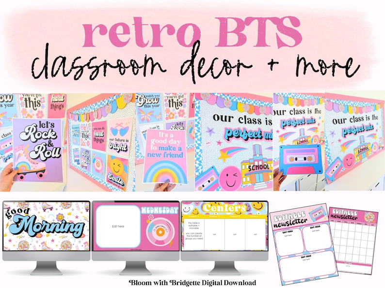 Seasonal Classroom Decor Bundle, Retro Classroom Decor MEGA Bundle ...