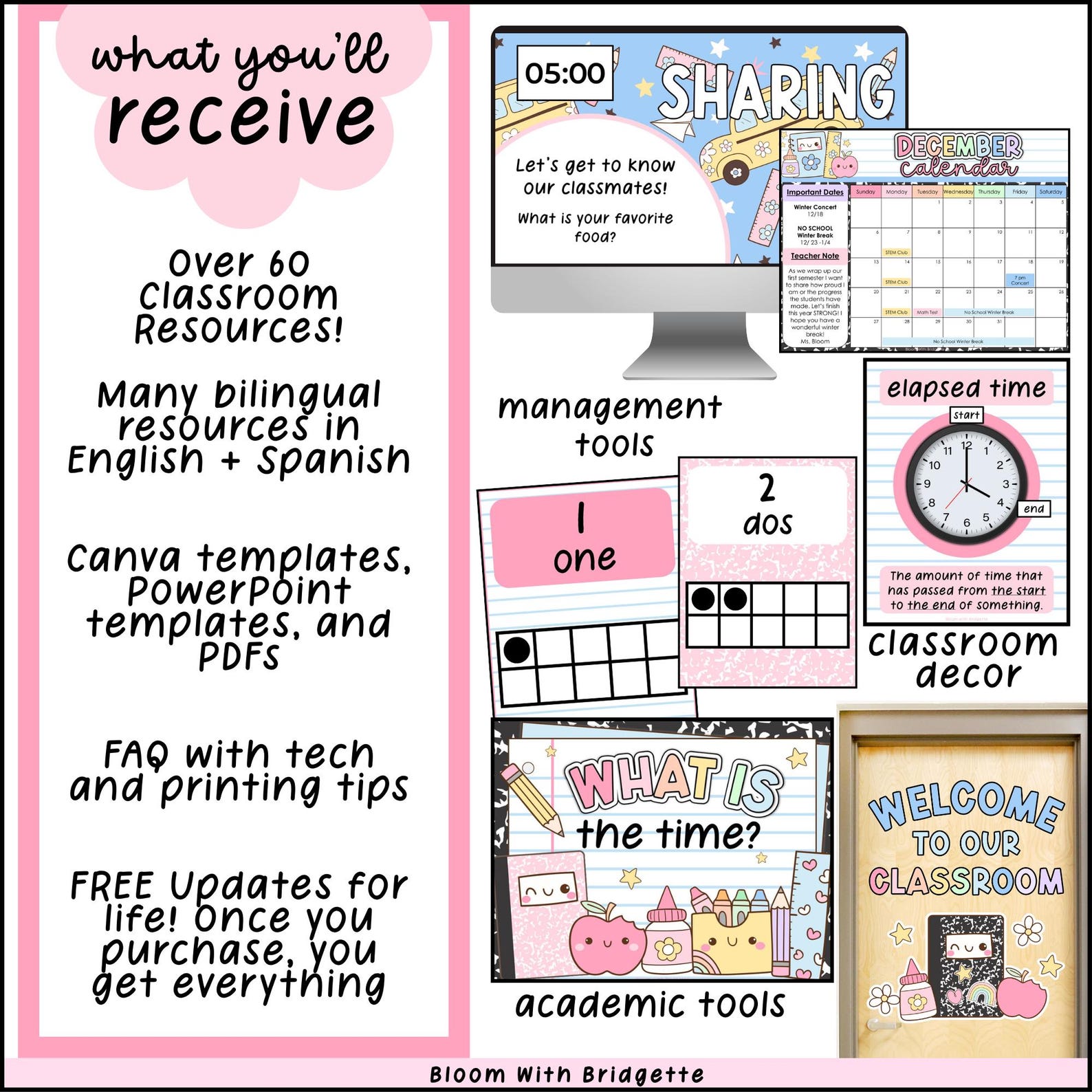 Composition Notebook Classroom Decor | Bilingual Friendly | Pastel ...