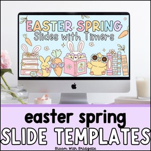 Spring Classroom Slides, Editable Slide Template, Daily Slides, Agenda Slides, Classroom Management, Easter Classroom Decorations, Cutesy