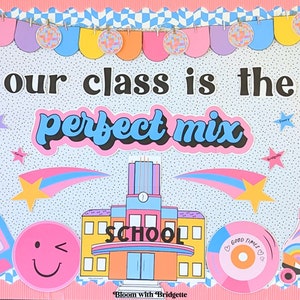 Retro Back to School Bulletin Board and Student Activity, Printable Classroom Decor, Retro Classroom, Door Decor, Welcome Back, Pastel Theme