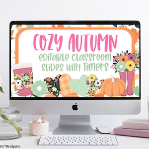 Cozy Fall Slide Templates, Powerpoint and Google Slides ™, Classroom Slides With Timers, Center and Rotation Slides, Autumn Classroom Decor