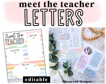 Meet the Teacher Letter, Modern Pastel Teacher Letter, Meet the Teacher Template, Welcome Back to School Letter, EDITABLE