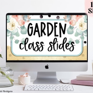 Bewerkbare diasjablonen voor de tuin, bewerkbare klasdecoratie, klasbeheerdia&#39;s met timers, Powerpoint en Google Slides™