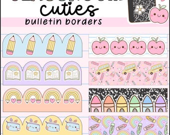 Bulletin Board Borders, Composition Notebook Classroom Decor, Pastel Rainbow Teacher Printable Decor