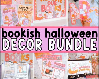 Cute Halloween Classroom Decor Bundle, Bulletin Board, Classroom Slides, Posters, Newsletter Templates, Trendy Classroom Decor