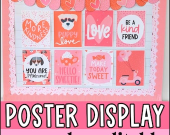 Valetines Day Bulletin Board, Editable Valentine Posters, February Classroom Decor