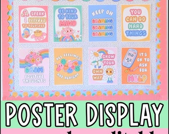 Wachstumsmentalität Klassenzimmer Poster, ruhige Ecke, bearbeitbare Poster, Schulanfang Kit, Boho Dekor, sozial emotional