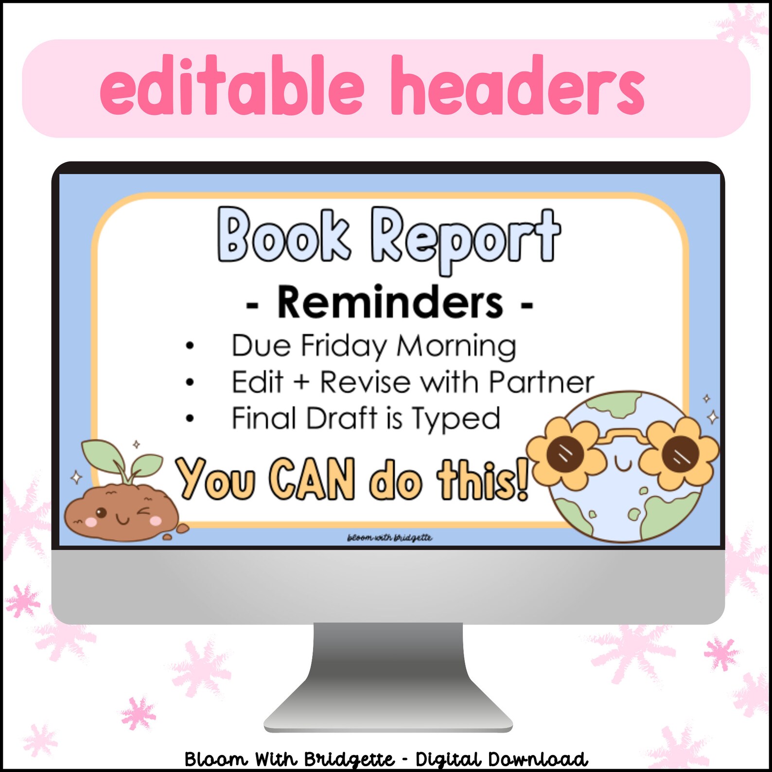 Earth Day Classroom Slides, Editable Slide Template, Daily Slides ...