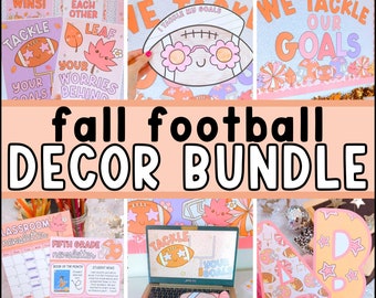 Fall Classroom Decor Bundle, Bulletin Board, Classroom Slides, Posters, Newsletter Templates, Football, Goal Setting, Trendy Classroom Decor