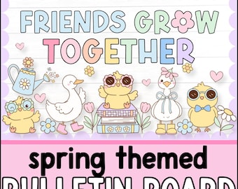 Bilingual Spring Bulletin Board, Spanish Classroom Decor, Spring - Themed Classroom Decor, Easter, ESL Classroom, Flowers, Bilingual Teacher