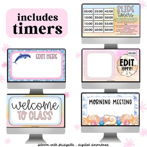 Beach Theme Classroom Slides, Calm Classroom Slides, Editable Slide ...