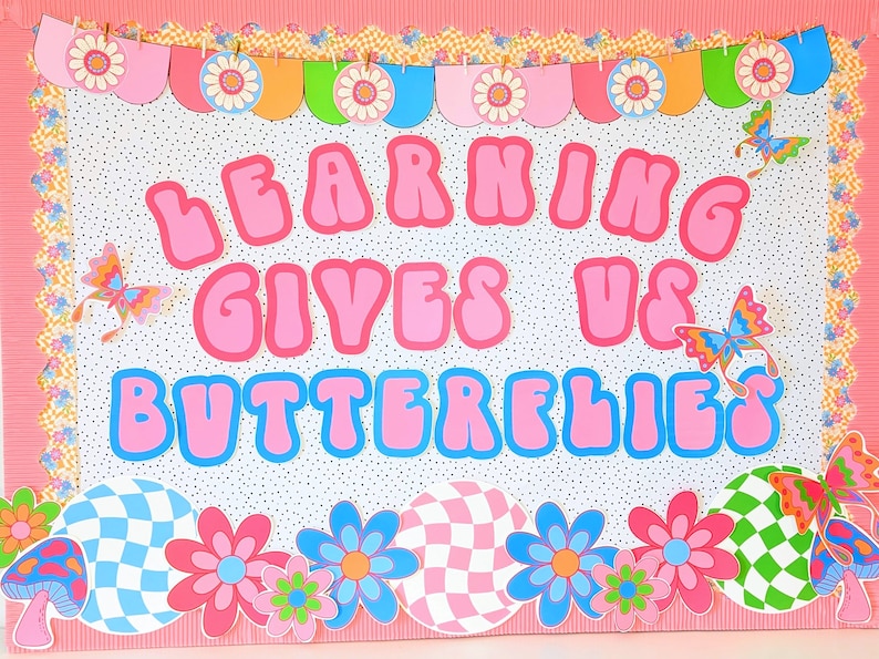 Retro Spring Bulletin Board Kit and Student Activity Spring Etsy