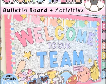 Sport Mannschaft Pinnwand: Zweisprachig zum Schulanfang (Digitaler Download)