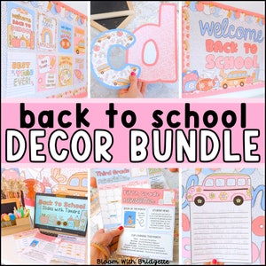 Paquete de decoración del aula de regreso a la escuela, tablón de anuncios, decoración de aula de moda, diapositivas del aula, cartas del tablón de anuncios, manualidades para estudiantes