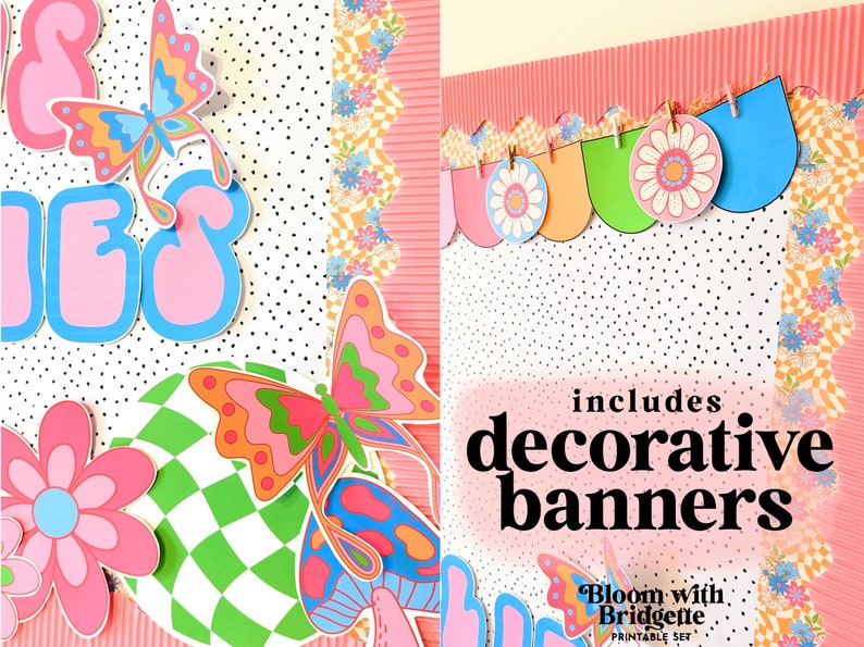 Retro Spring Bulletin Board Kit and Student Activity Spring Etsy