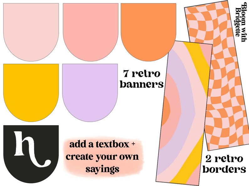 Multicolored halloween banners and borders