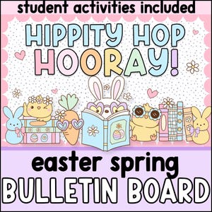 Easter Bulletin Board, April Classroom Decor, Spring Decorations, Pastel Bulletin Board, Seasonal Decoration, Easter Bunny, Cutesy Classroom