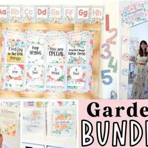 Garden Classroom Theme, Greenery Classroom Decor, Editable and Calm Classroom Decor, Bilingual Classroom, Floral Theme