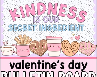 Bilingual Valentine&#39;s Day Bulletin Board, Spanish Classroom Decor, Mexican Sweet Bread Classroom Decor, Pan Dulce, ESL Classroom