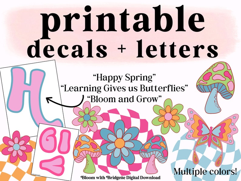 Retro Spring Bulletin Board Kit and Student Activity Spring Etsy