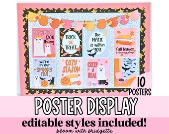 Halloween Bulletin Board, Editable Halloween Posters, Classroom Door Decor, Printable Classroom Decorations