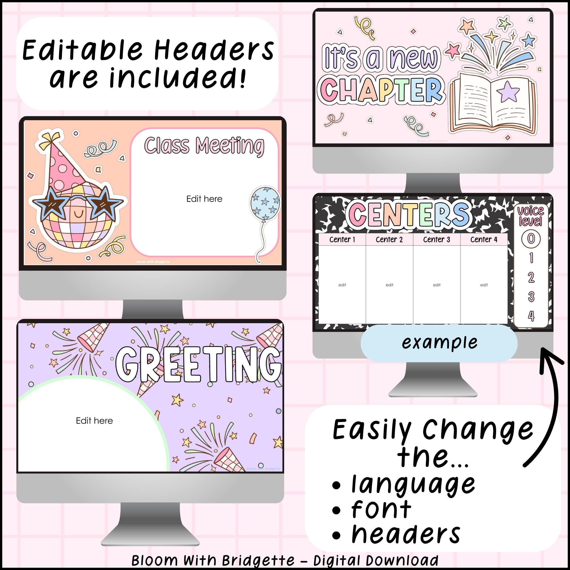 Editable Composition Notebook New Year Slides, Canva, Google ...