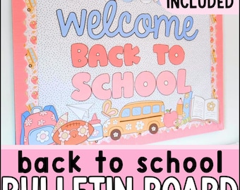 Welcome Back to School Bulletin Board, Spanish Decor, Pastel Classroom, Social Emotional Craft, Classroom Activity, Trendy Classroom