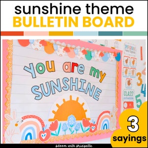 Back to School Bulletin Board, Bright Sunshine Classroom Decor, Colorful Classroom Decorations, Bright Pastel Classroom Theme