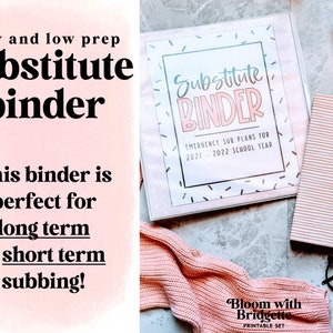 Editable Substitute Binder, Daily Subbing, Maternity Leave Binder, Long Term Substitute Binder, Classroom Management Printable image 3