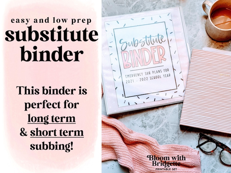 Editable Substitute Binder, Daily Subbing, Maternity Leave Binder, Long Term Substitute Binder, Classroom Management Printable image 3