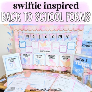 Swiftie Inspired Back to School Forms, Editable Meet The Teacher Letters, Back to School Night Essentials