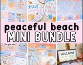 Beach Classroom Decor Mini Bundle, Coastal Classroom Theme, Bulletin Board, Posters, Classroom Slides, Newsletters, Calm Classroom