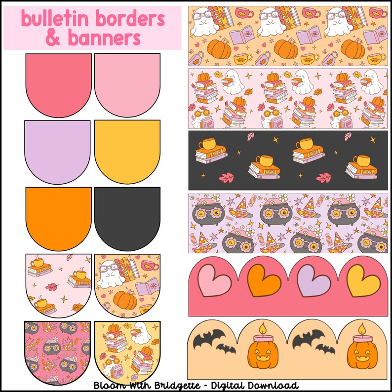 Cute Halloween Bulletin Board, Classroom Decor, Bookish Bulletin Board ...