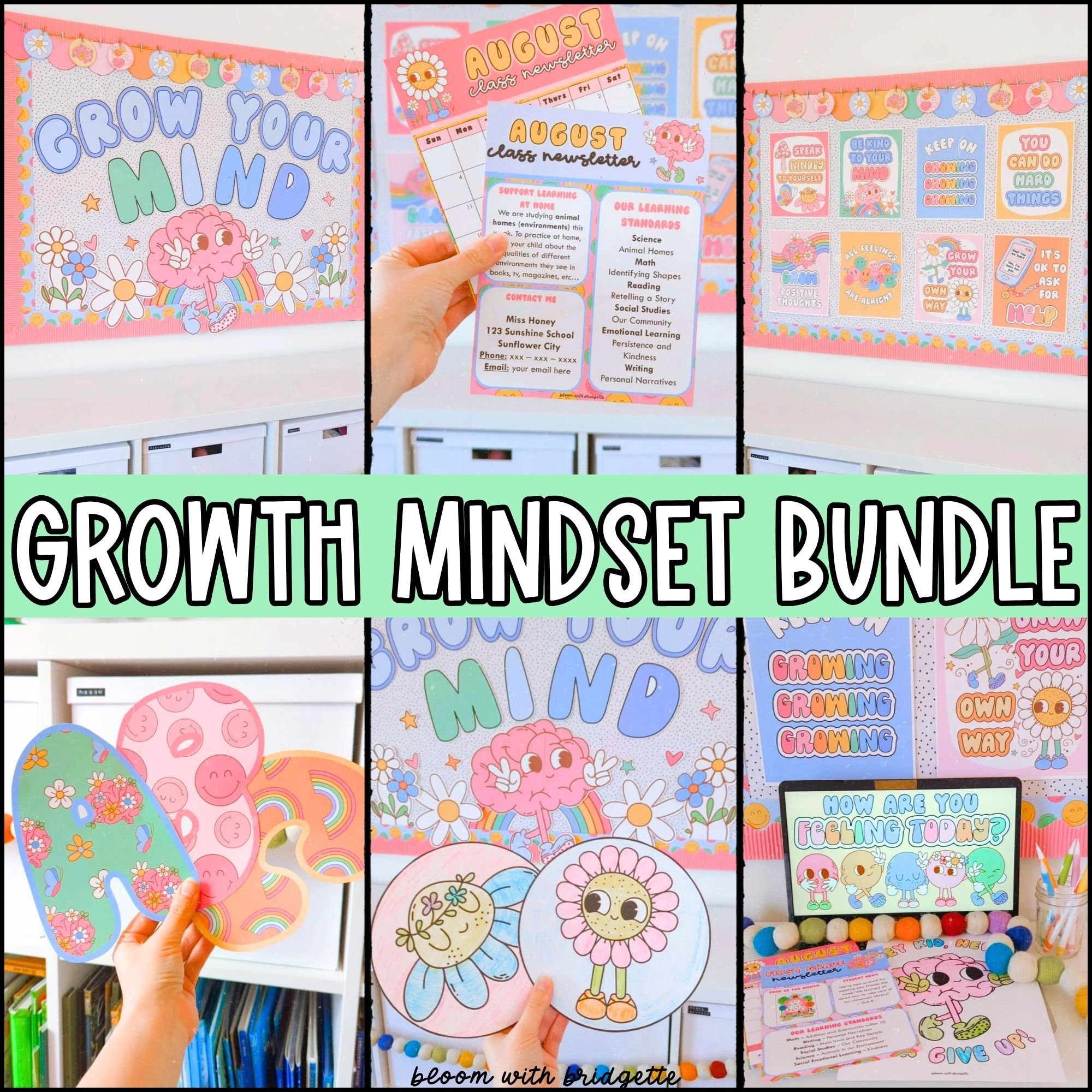Growth Mindset Classroom Decor Bundle, Bulletin Board, Posters ...